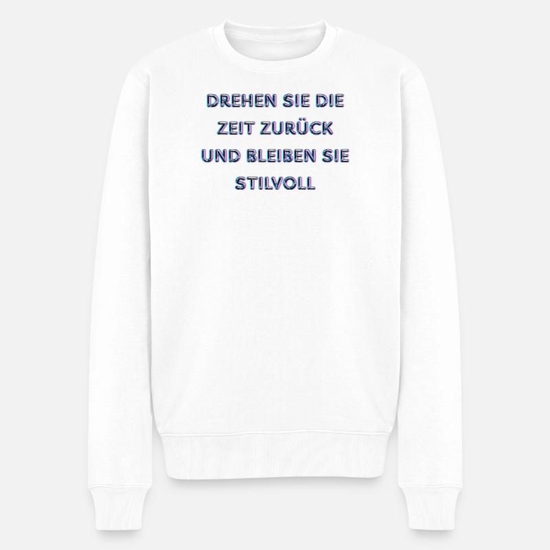 Lettrage néon dans un style rétro - Pull Premium bio Homme - blanc