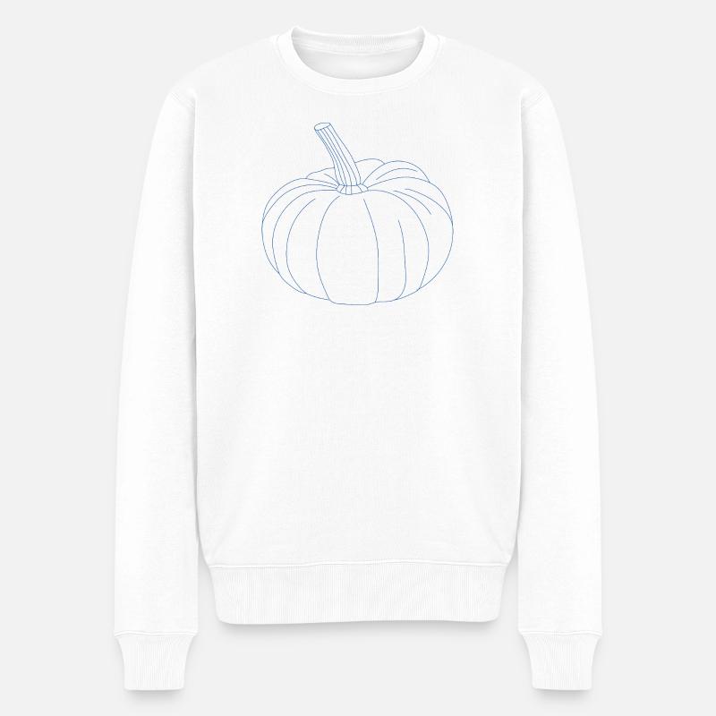 Kürbis - Männer Premium Bio Pullover - Weiß