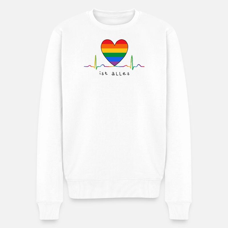 Liebe ist alles - Männer Premium Bio Pullover - Weiß