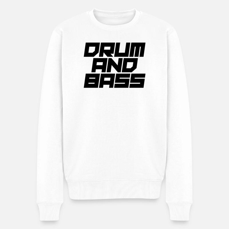 Drum and Bass fettes Logo-Design - Männer Premium Bio Pullover - Weiß