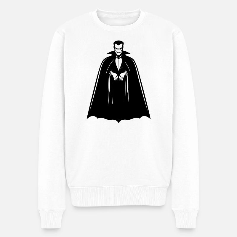 Dracula  - Männer Premium Bio Pullover - Weiß