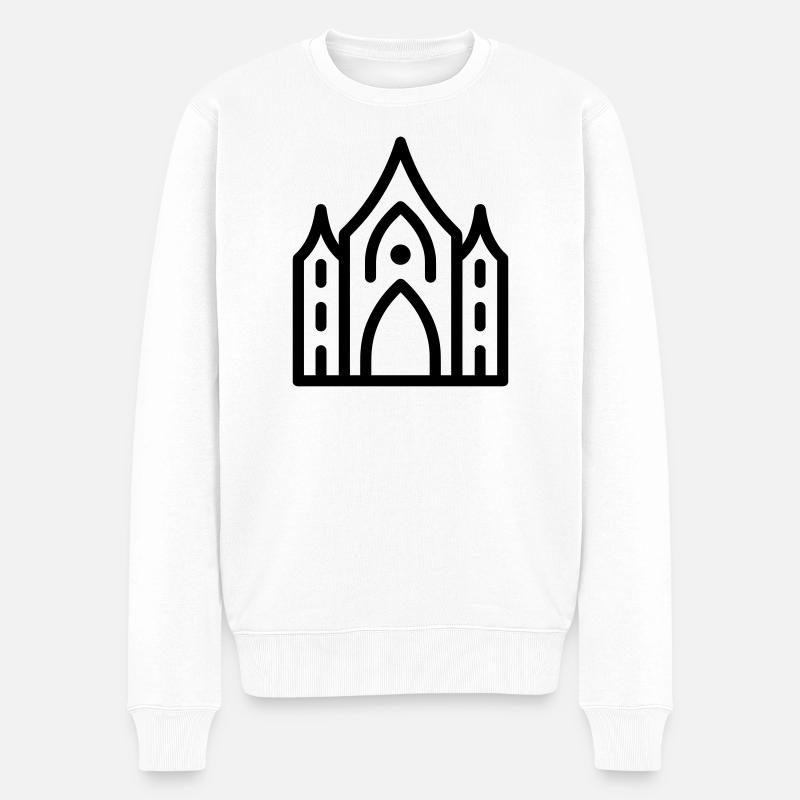 Kathedrale - Männer Premium Bio Pullover - Weiß