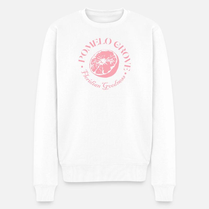 Rosa Zitrusfrüchte Umarmung Design - Männer Premium Bio Pullover - Weiß
