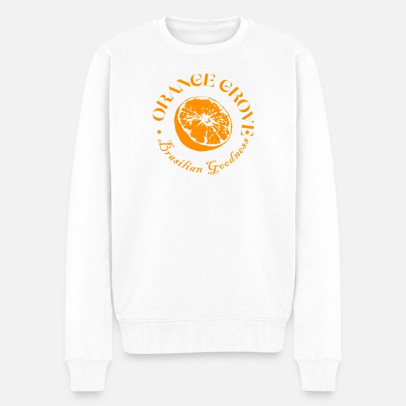 Emblème des agrumes de l’orangeraie - Pull Premium bio Homme - blanc