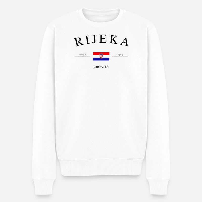 Rijeka Kroatien – Urlaub Souvenir & Geschenk - Männer Premium Bio Pullover - Weiß