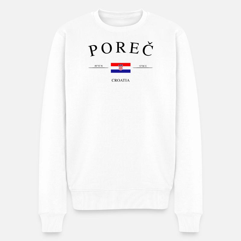 Poreč Kroatien – Urlaub Souvenir & Geschenk - Männer Premium Bio Pullover - Weiß