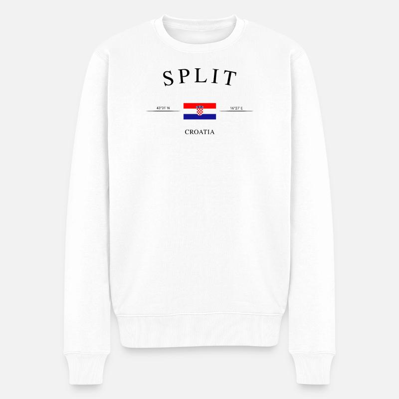 Split, Croatie – Souvenir et cadeau de vacances - Pull Premium bio Homme - blanc