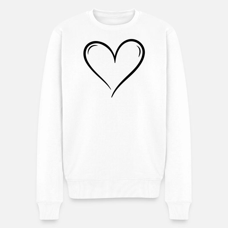 Herz Symbol Illustration - Männer Premium Bio Pullover - Weiß