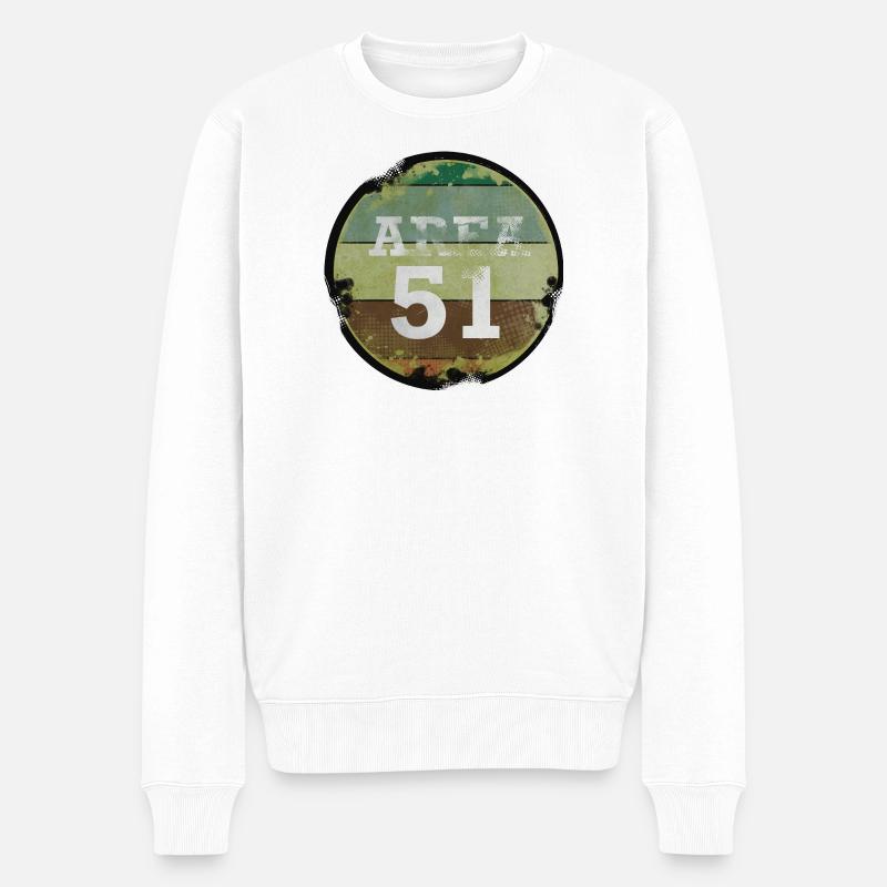 Vintage-Bereich 51 - Männer Premium Bio Pullover - Weiß