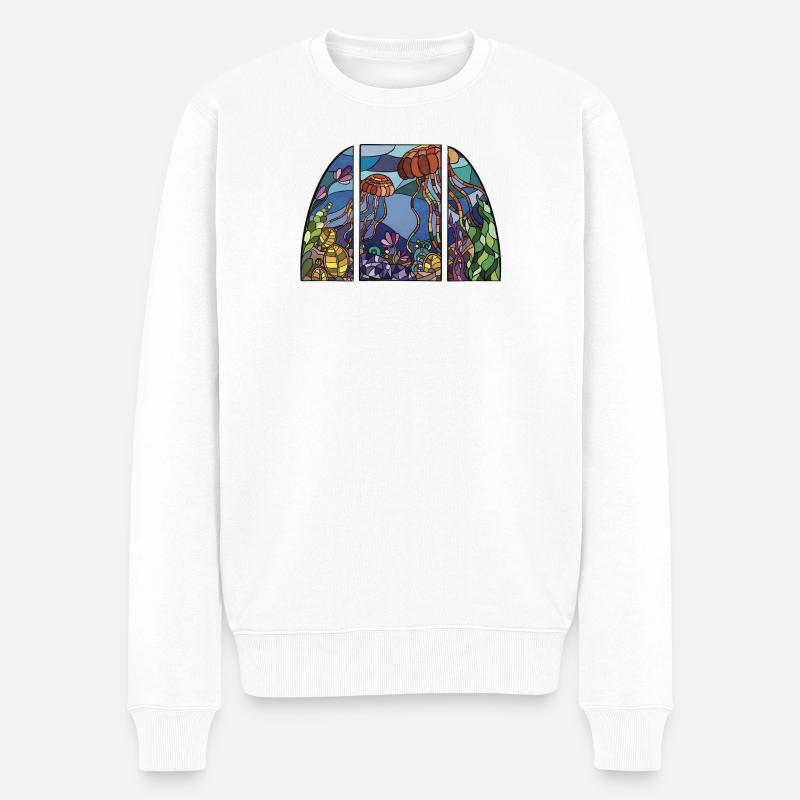 Jellyfish_Window_2 - Pull Premium bio Homme - blanc