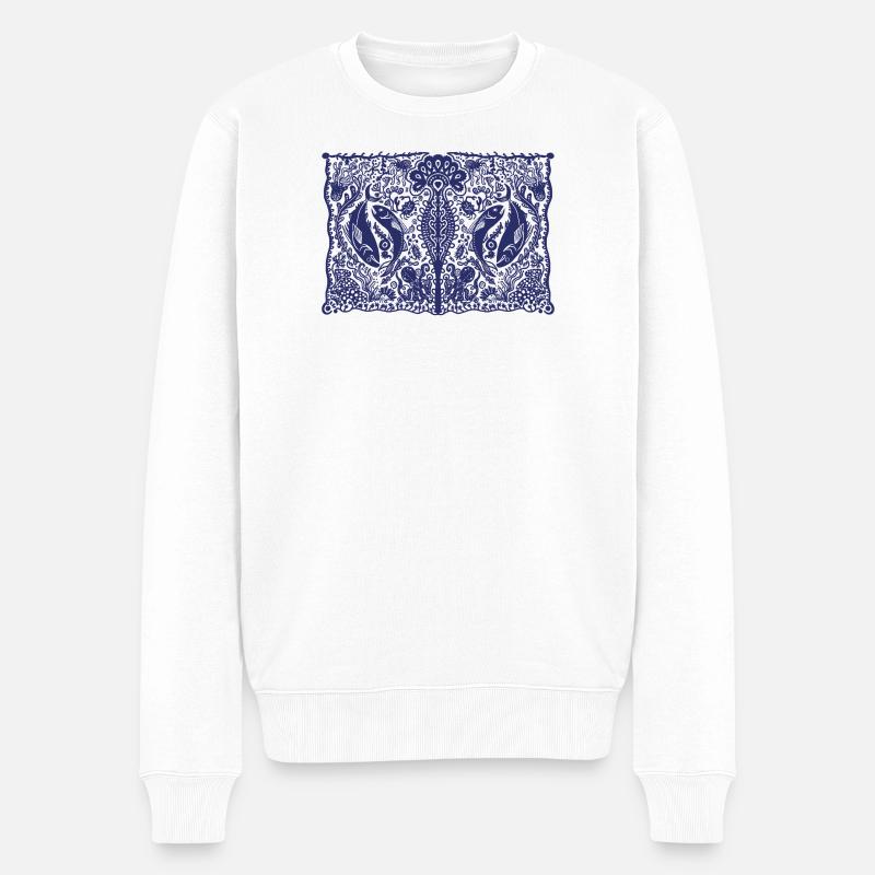 Ocean_2 - Männer Premium Bio Pullover - Weiß