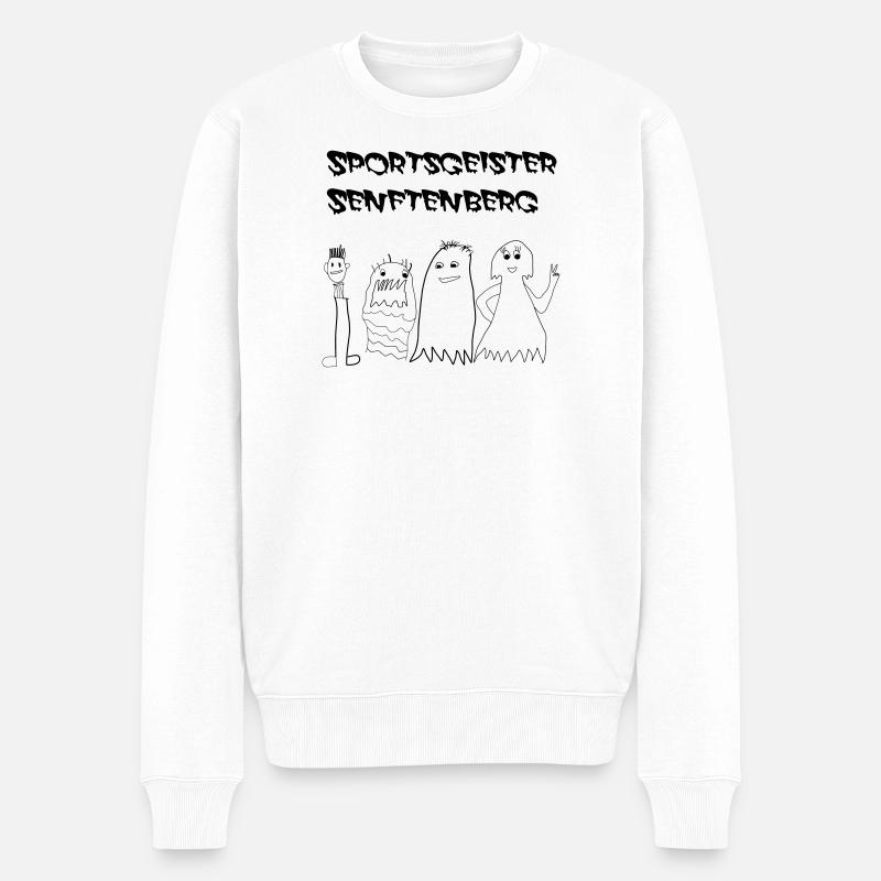 SportsGeisterSFB mit Schriftzug - Männer Premium Bio Pullover - Weiß