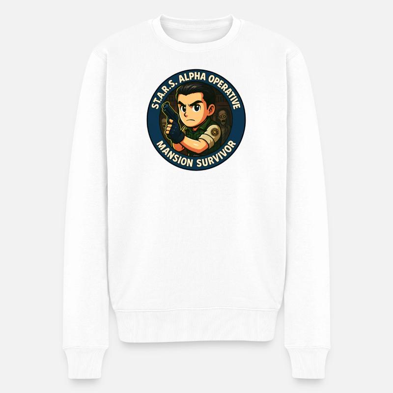 S.T.A.R.S. Alpha Operativ - Männer Premium Bio Pullover - Weiß