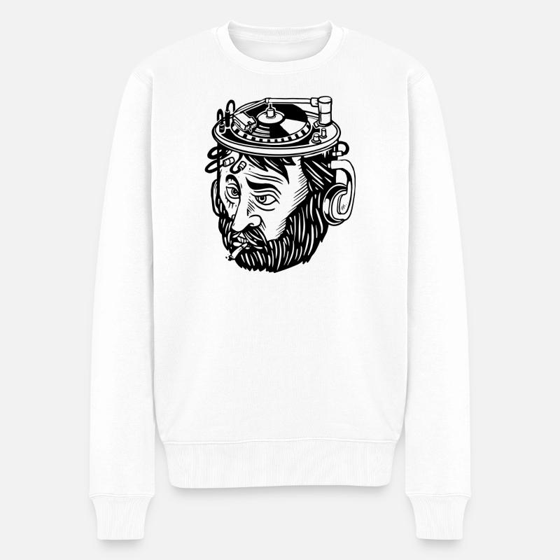 Buntes geometrisches abstraktes Design - Männer Premium Bio Pullover - Weiß