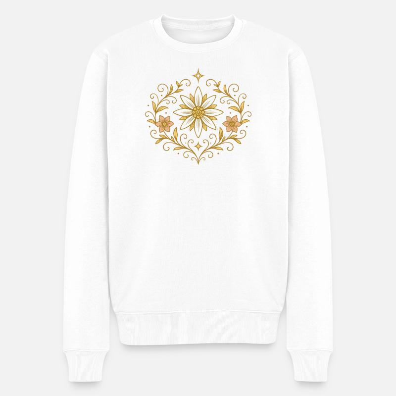 Fleur d'Edelweiss - Style alpin et nostalgie - Pull Premium bio Homme - blanc