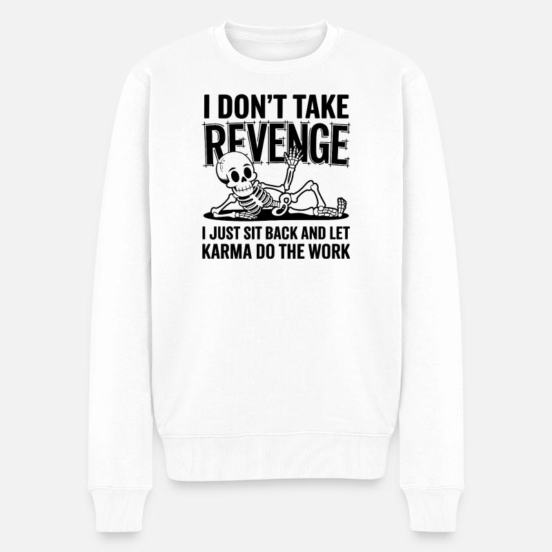 Drôle de squelette de karma - Pull Premium bio Homme - blanc
