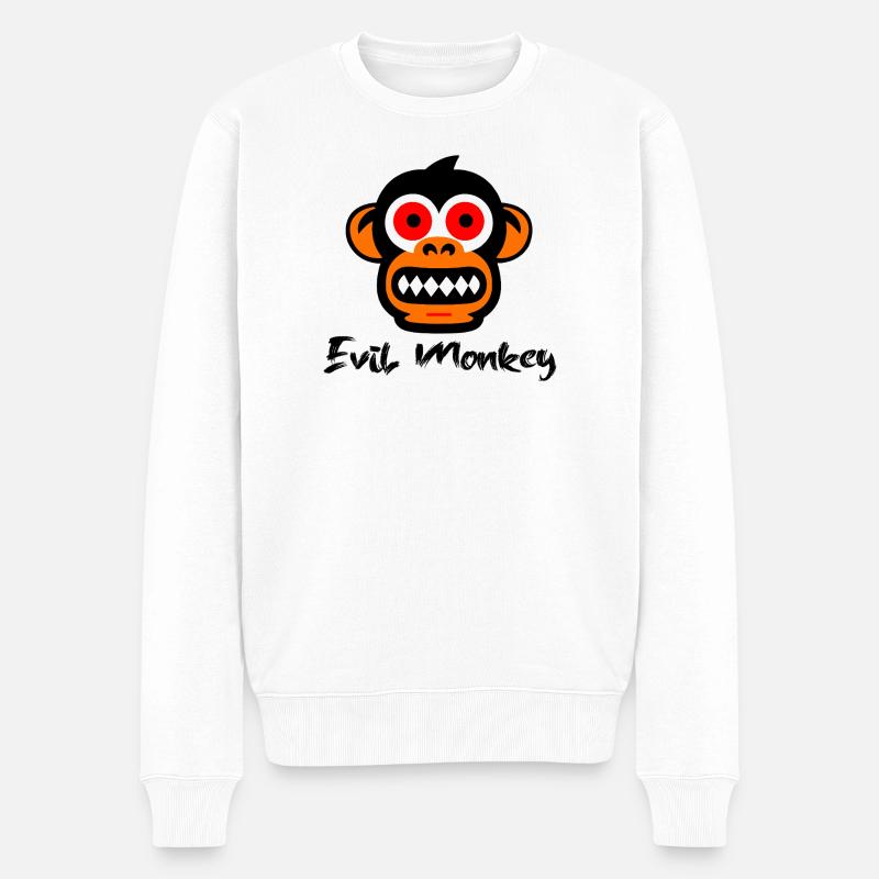 Evil monkey - Männer Premium Bio Pullover - Weiß