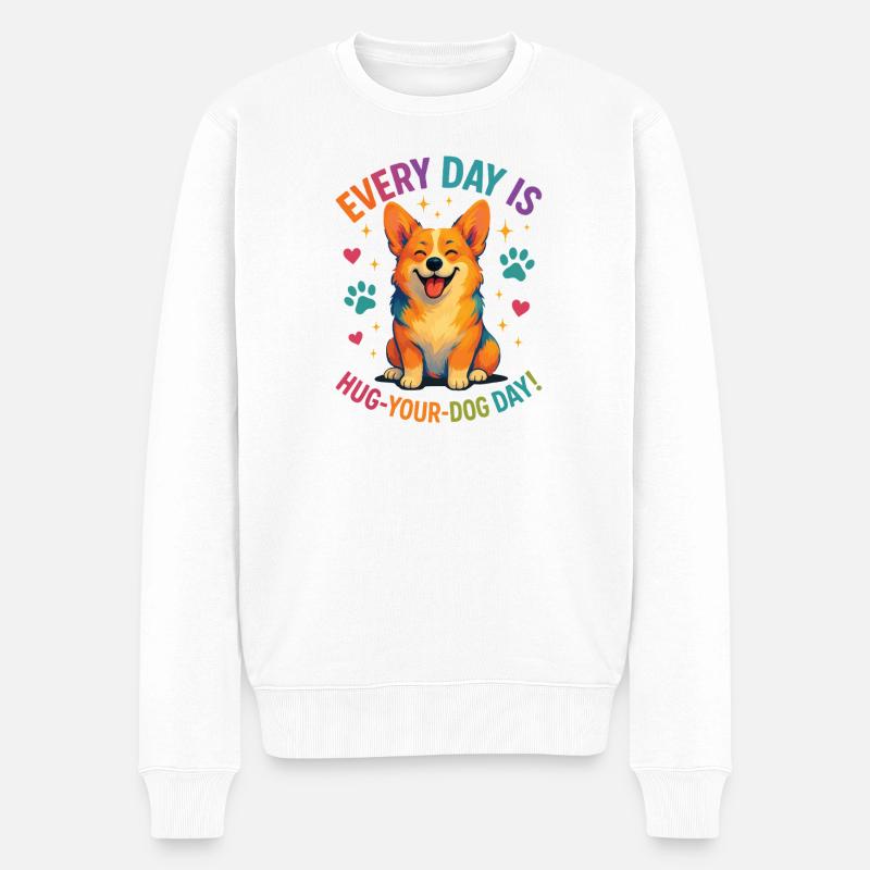 Corgi - Männer Premium Bio Pullover - Weiß