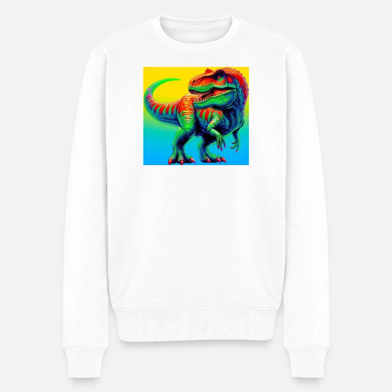 Dinosaurier - Männer Premium Bio Pullover - Weiß