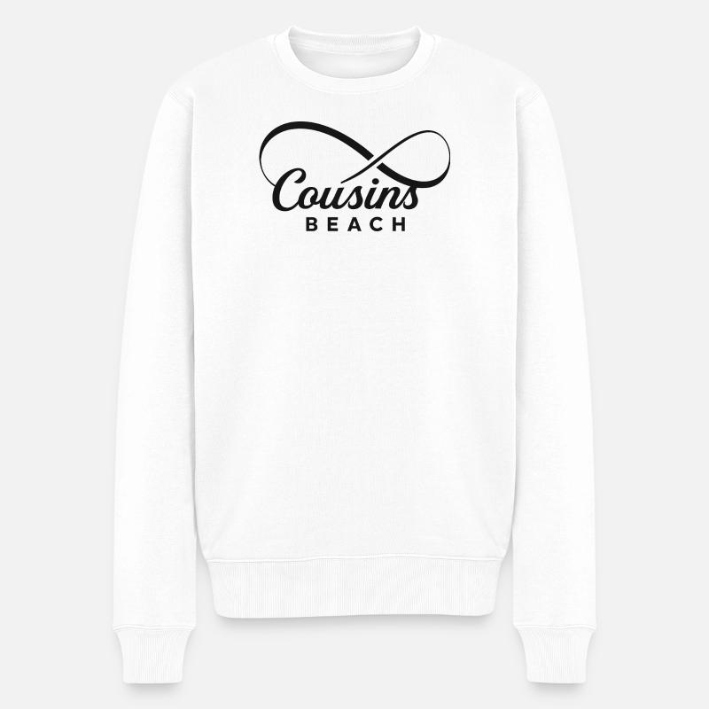 Plage des Cousins – Infinity - Pull Premium bio Homme - blanc