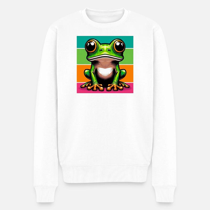 Frosch - Männer Premium Bio Pullover - Weiß