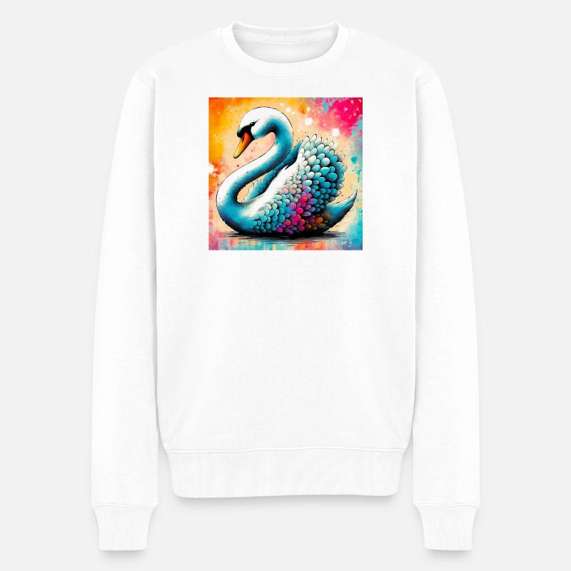 cygne - Pull Premium bio Homme - blanc
