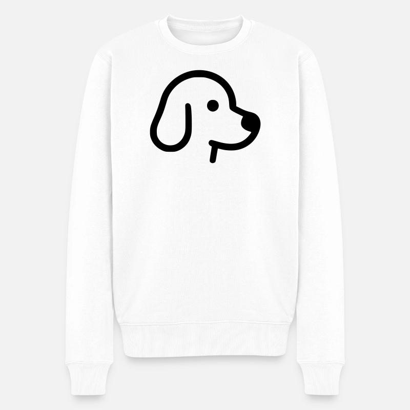 Chien mignon - contour, silhouette - Pull Premium bio Homme - blanc