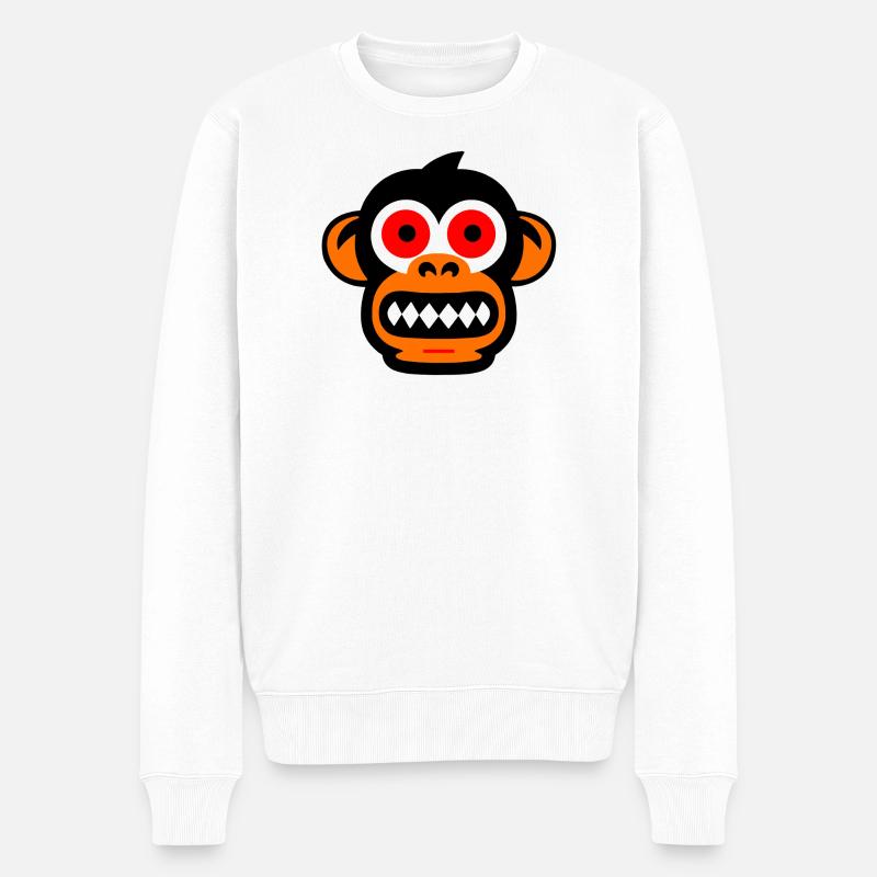 visage de singe - Pull Premium bio Homme - blanc
