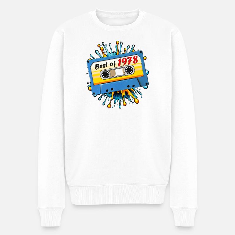 1978 MUSIKKASETTE BEST OF - Männer Premium Bio Pullover - Weiß