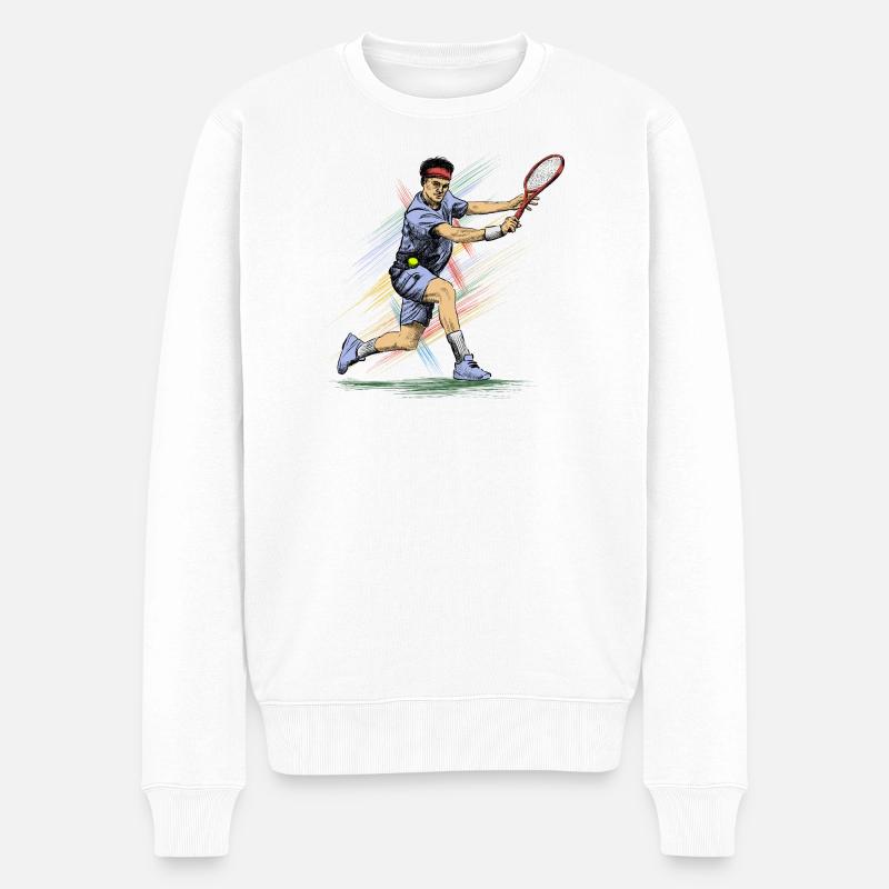 Tennis - Männer Premium Bio Pullover - Weiß