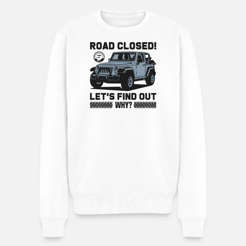 Conception Jeep sur route fermée - Pull Premium bio Homme - blanc