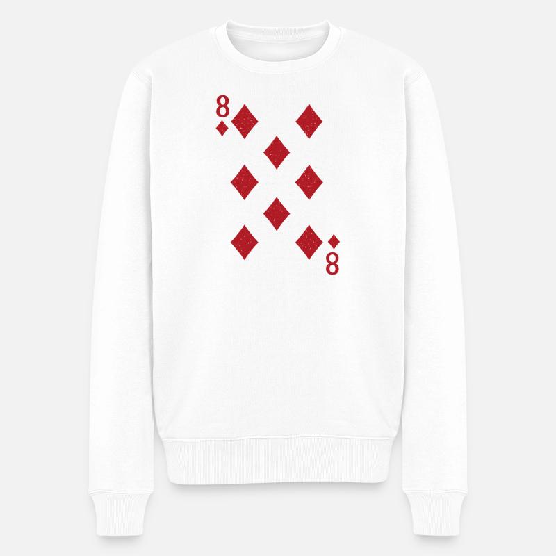 Kartenmuster 8 Karo design auf Kleidung - Männer Premium Bio Pullover - Weiß