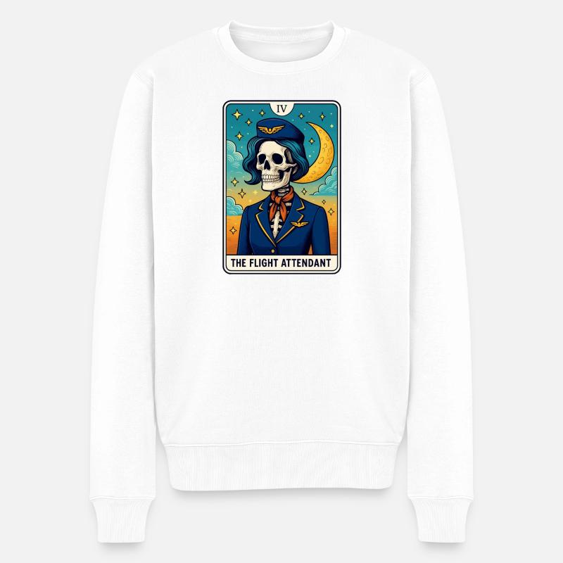 Conception de Tarot du Pilote Crâne - Pull Premium bio Homme - blanc