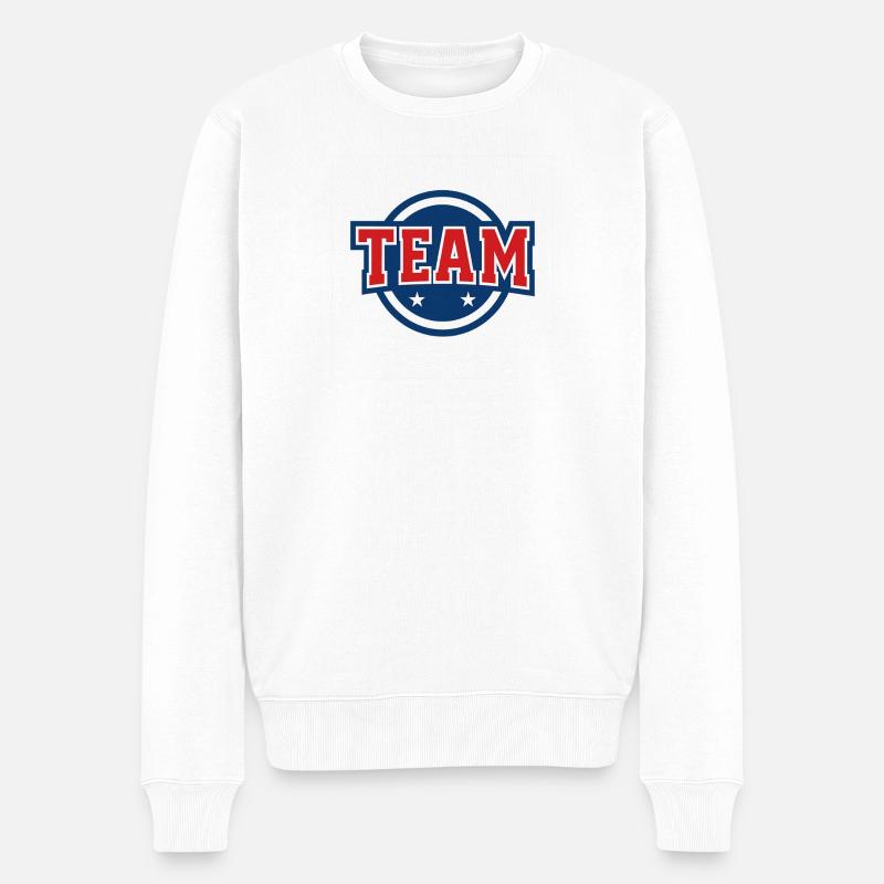 Team Logo Design - Männer Premium Bio Pullover - Weiß