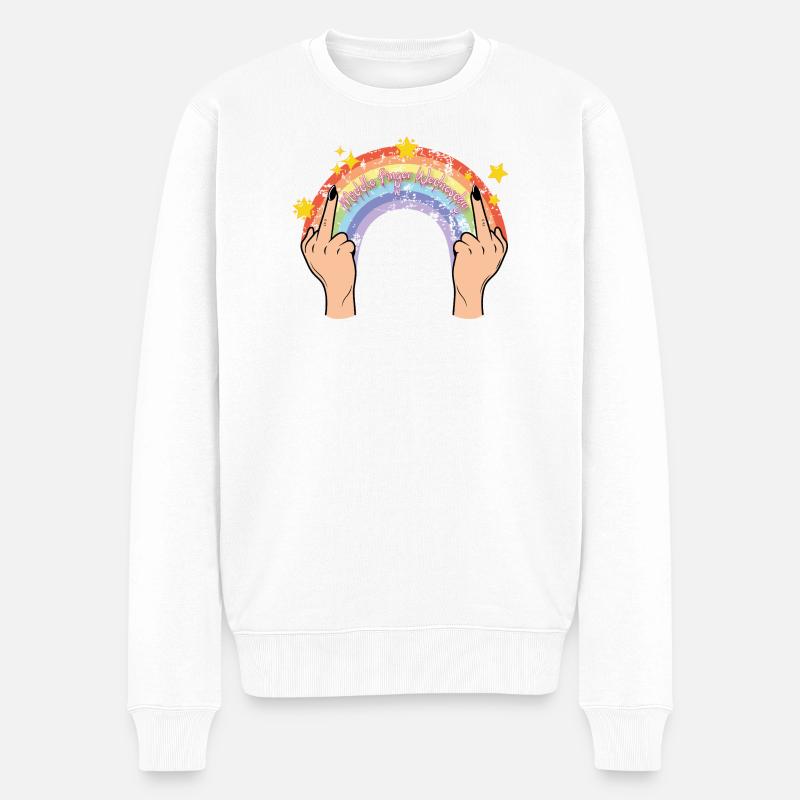 Middle Finger Wednesday - Männer Premium Bio Pullover - Weiß