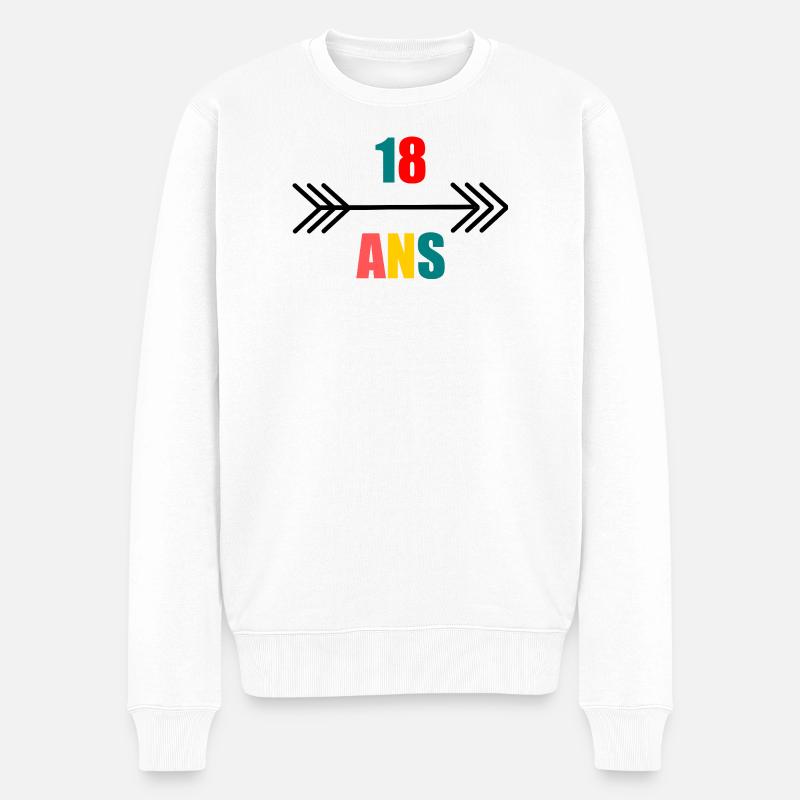 ANNIVERSAIRE. HAPPY BIRTHDAY. JOYEUX ANNIVERSAIRE. - Pull Premium bio Homme - blanc