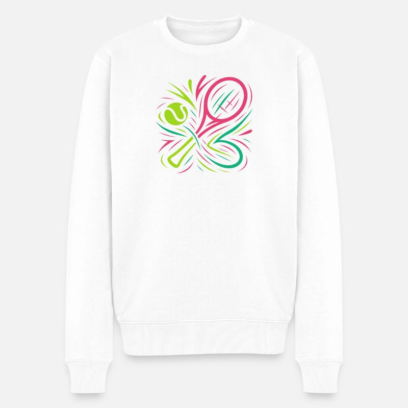 Neon Padel  - Männer Premium Bio Pullover - Weiß