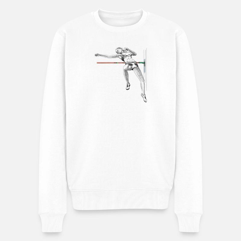 Hochsprung - Männer Premium Bio Pullover - Weiß