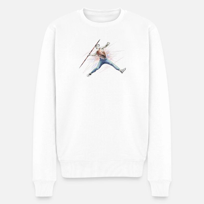 Speerwurf - Männer Premium Bio Pullover - Weiß