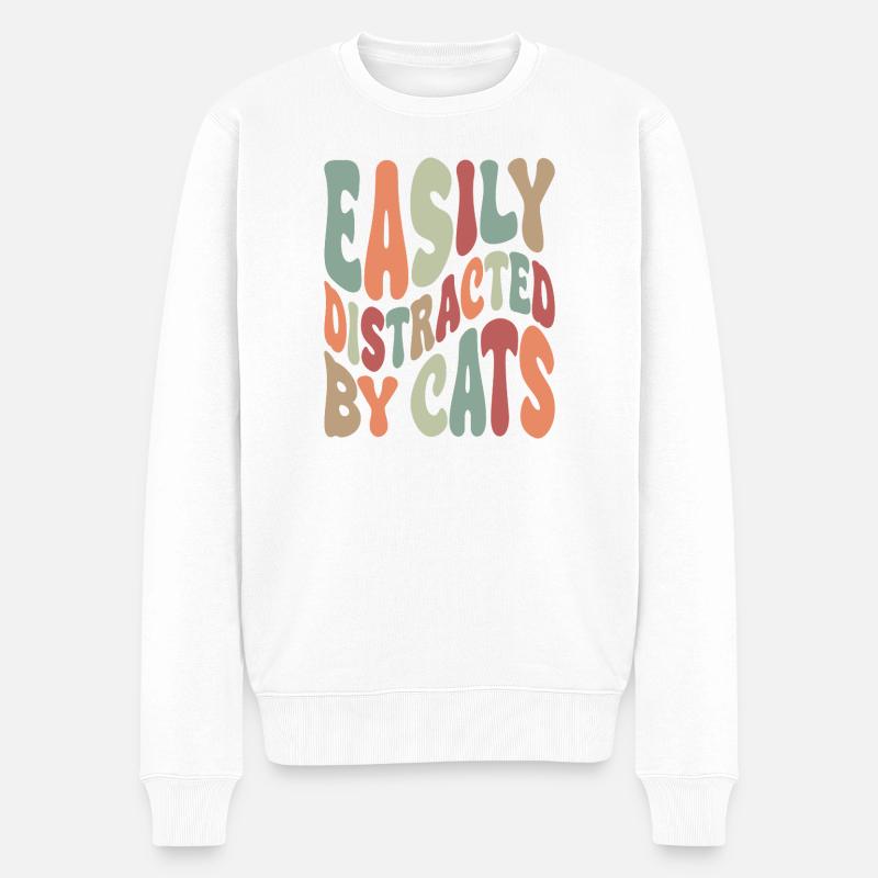 Facilement distrait par Katzen - Pull Premium bio Homme - blanc