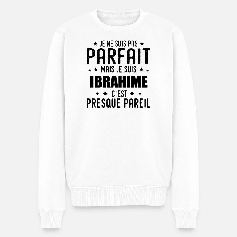 Ibrahime : authentique, imparfait, top, perfection - Pull Premium bio Homme - blanc
