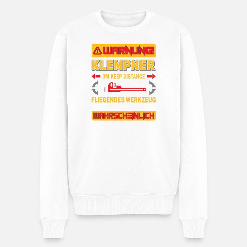 Heizungsbauer Heizungsbau Klempner Installateur - Männer Premium Bio Pullover - Weiß