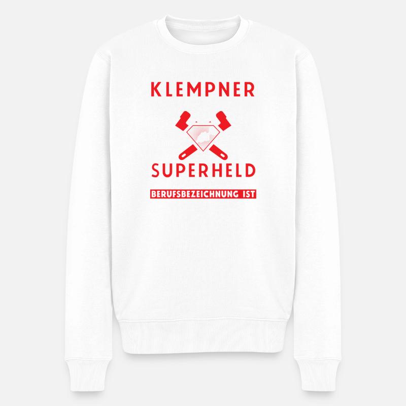 Heizungsbauer Heizungsbau Klempner Installateur - Männer Premium Bio Pullover - Weiß