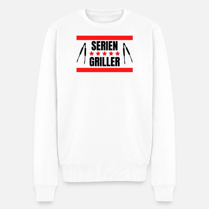 Grillen - Männer Premium Bio Pullover - Weiß