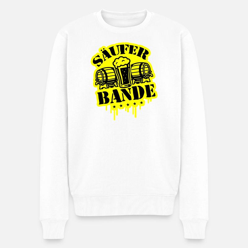 Säufer Bande Bier - Männer Premium Bio Pullover - Weiß