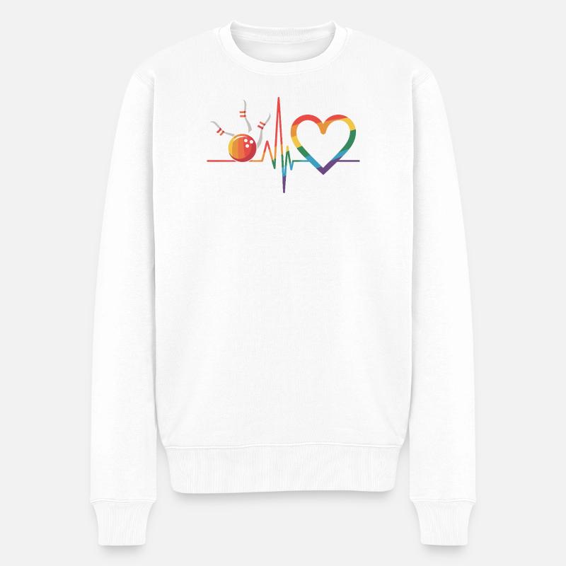 Bowling - Männer Premium Bio Pullover - Weiß