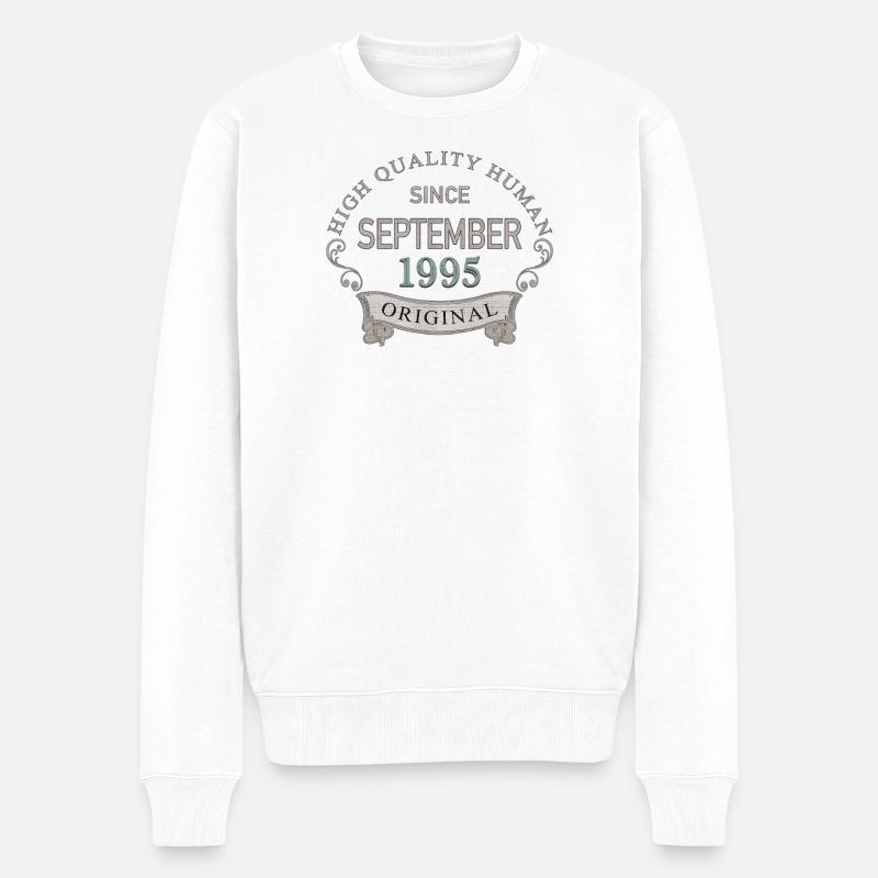 Seit_September_1995 - Männer Premium Bio Pullover - Weiß