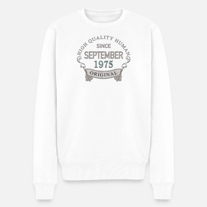 Seit_September_1975 - Männer Premium Bio Pullover - Weiß