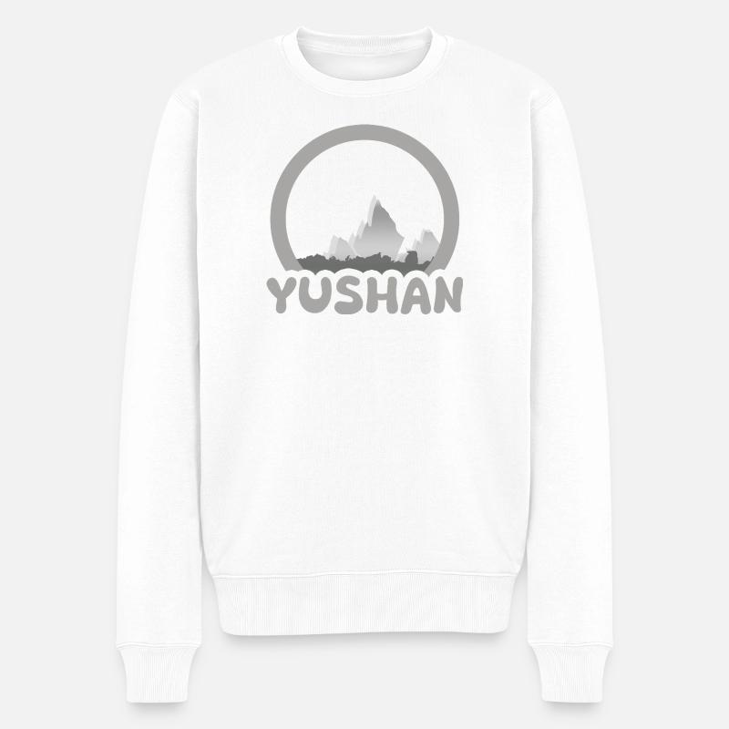 Trekking Yushan - Männer Premium Bio Pullover - Weiß