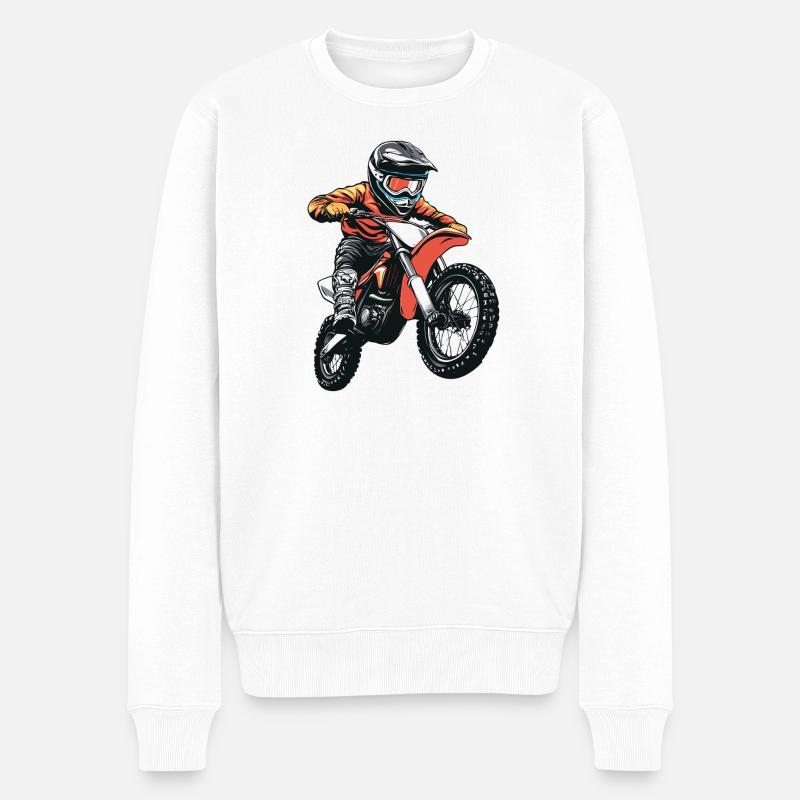Motocross - Männer Premium Bio Pullover - Weiß
